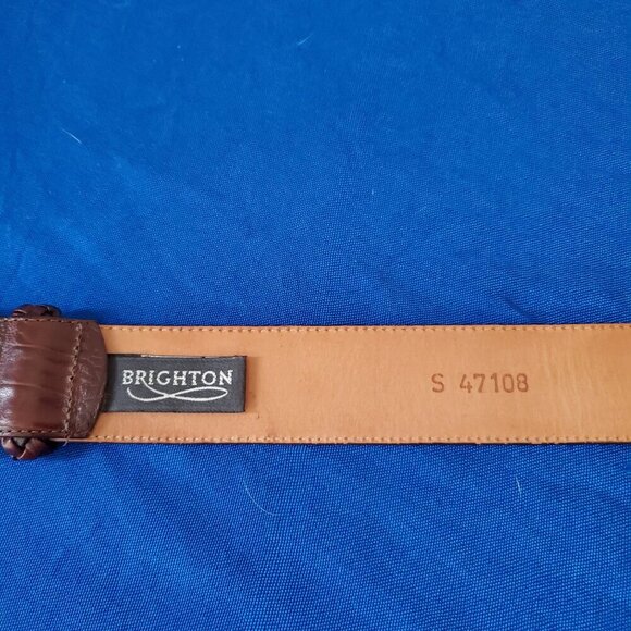 Brighton Moc Croco Alligator Leather Woman's S Belt Brass Buckle Style 41807 - Picture 6 of 7